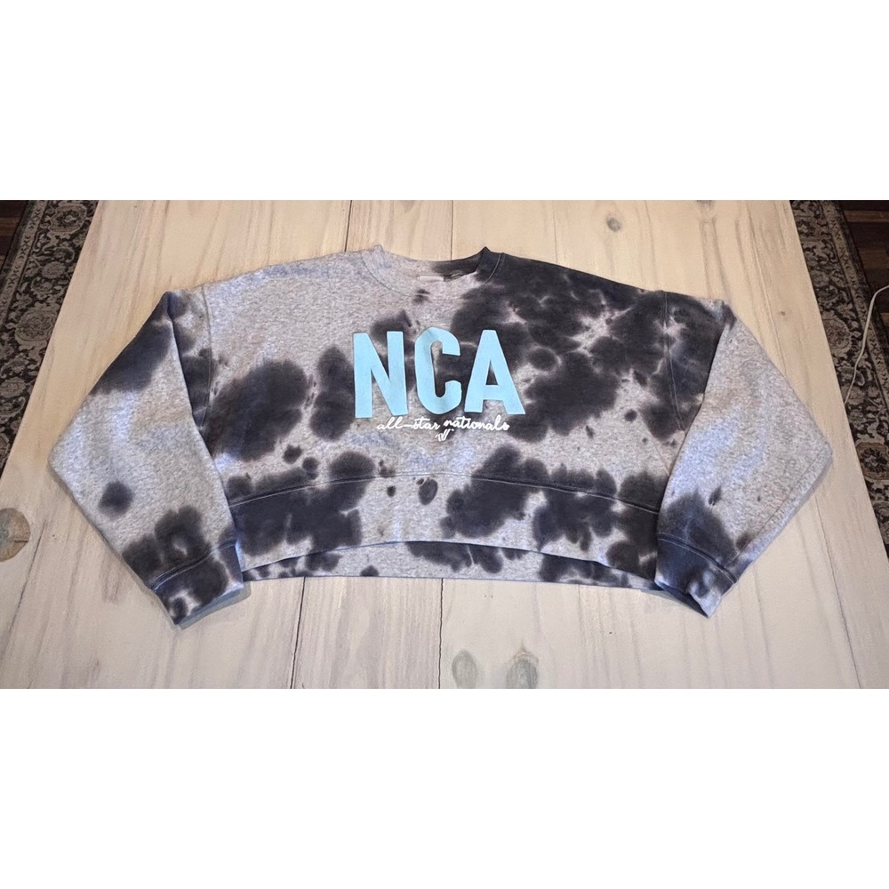 Varsity Spirit NCA All-Star Nationals Tie Dye Cropped Sweatshirt Women's S Gray